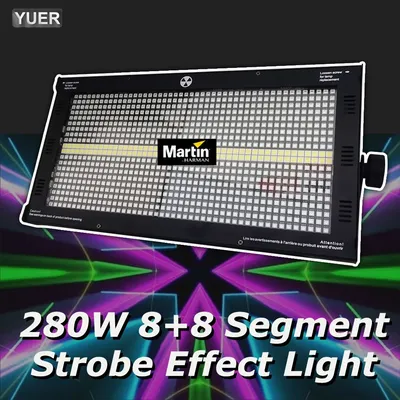 YUER Martin Strobe RGBW LEDs 8+8 Segment 280W Strobe Flash Light Professional DJ Disco Party Club