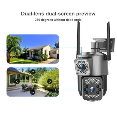 V380 Pro IP Camera 8MP Dual Lens PTZ Night Vision Outdoor Webcam Alarm Smart Home CCTV Security