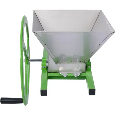 7L Manual Juicer Grinder,Portable Fruit crusher with wheel Stainless Steel fruit Scratter Pulper for