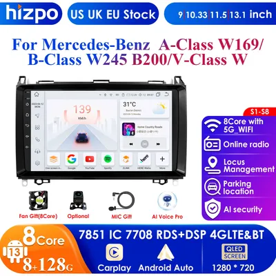 2 Din Android 13 Car Radio Multimedia Video Player for Benz B200 Sprinter W906 W639 AB Class W169