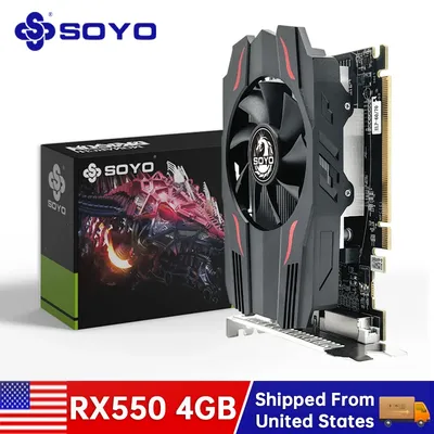 SOYO Graphics Card AMD GPU Radeon RX 550 4G GDDR5 128Bit 14nm Computer PC RX550 PCI-E 3.0 Gaming