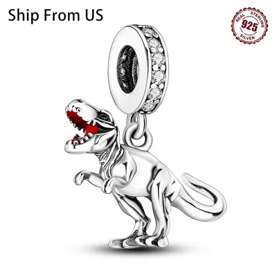 925 Sterling Silver Dinosaur Animal Series Charms Beads Pendant Fit Original Pandora Bracelets S925