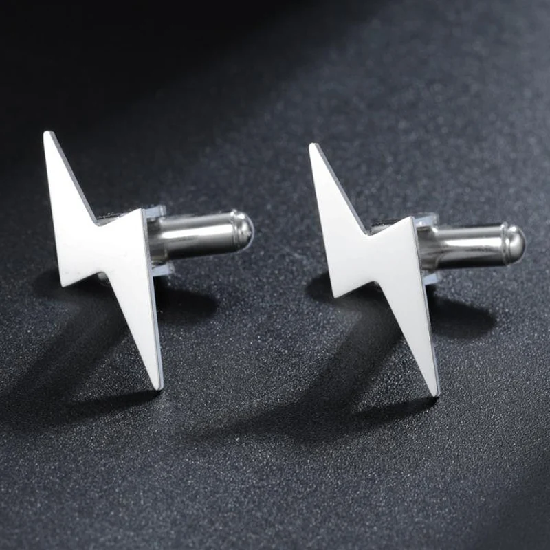 Custom Cufflinks lightning Bolt Shape Groomsmen Bolt Cufflink, Accessories For Men Personalized Engrave Cufflinks Jewelry Gifts