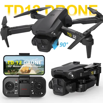 TD12 Drone 90° Adjustment 720p HD Dual Camera Optical Flow Positioning 360° Flip Remoted Control