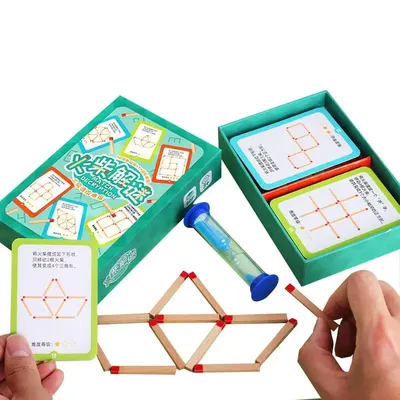 Kids Matchsticks Toys Wood Educational Matchstick Thinking Puzzles Interactive Brain Teasing