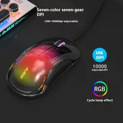 AJAZZ AJ358 RGB Transparent Mouse Transparent back panel RGB Customizable lighting effects PMW3325