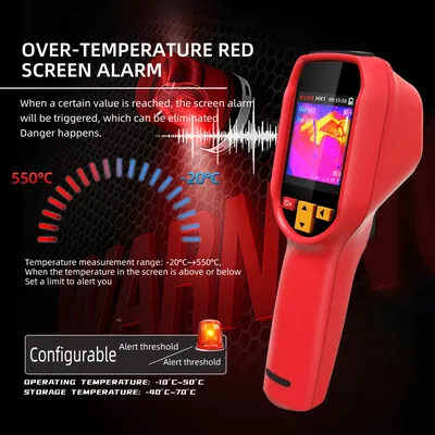 New Thermal Imager Camera Professional Handheld 240×240 Resolution -20~550C 15 Color Palette Save