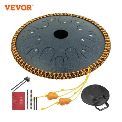 VEVOR 14 Inch 14-Tone Steel Tongue Drum In C Minor 36cm Hand Pan Drum Tank With Travel Bag