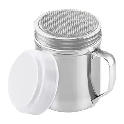 Metal Shaker With Lid Powdered Sugar Shaker Duster With Handle Stainless Steel Salt And Pepper