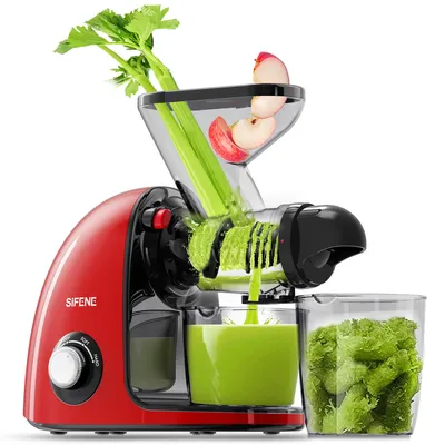 SiFENE Juicer Machine, Compact Cold Press, Slow Masticator Vegetables and Fruits Juice Extractor,