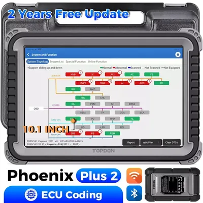 TOPDON Phoenix Plus 2 Professional Car Diagnostic Tool ECU Coding Automotive OBD2 Scanner Active Scan Maintenance Repair Tool