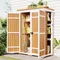 Outdoor 5.5ft Hx4.1ft L Wood Storage Shed Garden Tool Cabinet with Waterproof Asphalt Roof, Four