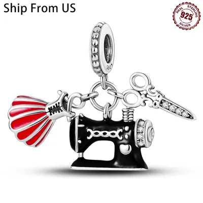 New 925 Sterling Silver Clothing Design Tool Series Charms Beads Fit Original Pandora Bracelets DIY