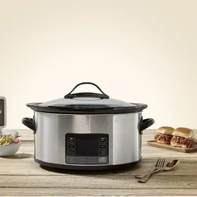 6 Quart Programmable Slow Cooker, Food Warmer with Digital Timer, Stainless Steel Slow Cookers