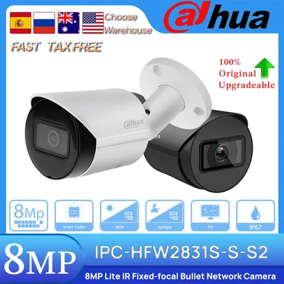 Dahua Original IPC-HFW2831S-S-S2 8MP 4K IR POE Lite Fixed-focal Bullet Security Network Camera SD