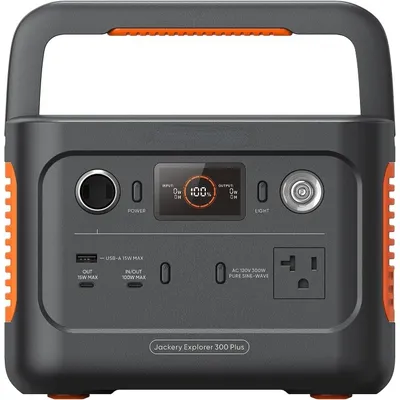 Explorer 300 Plus Portable Power Station, 288Wh Backup LiFePO4 Battery, 300W AC Outlet, 3.75 KG