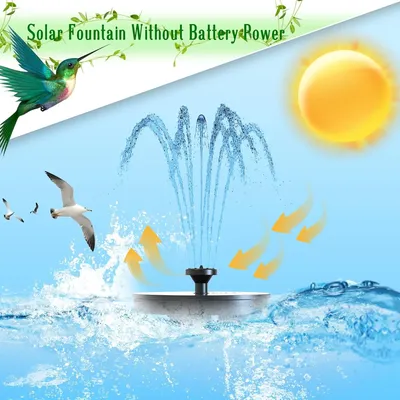 1W Solar Fountain, The Latest Solar Bird Bath Fountain with Nozzle Set Suitable for Bird Baths,