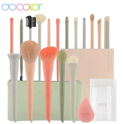 Docolor 17Pcs Makeup Brushes Set Eye Shadow Blush Powder Blending Foundation Cosmetic Brush With