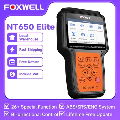 FOXWELL NT650 Elite OBD2 Scanner Professional OBD2 Car Automotive Scanner Tool Bidirectional Control