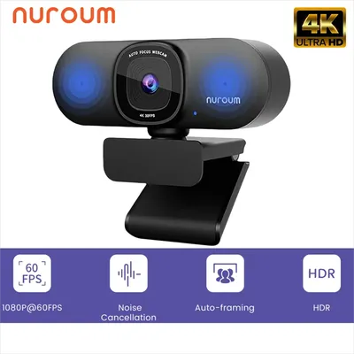 NUROUM V32AF 4k Full Hd PC Camera Webcam Ai Noise Canceling & Farming Conference Podcast Camera Web