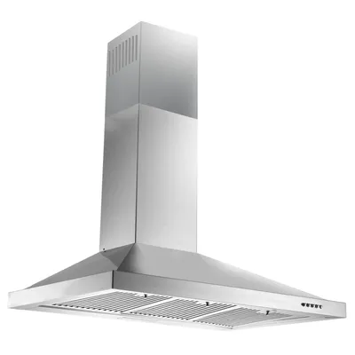 Tieasy 36 Inch 450CFM Wall Mount Ducted / Ductless Convertible Push Button Permanent Filters Led