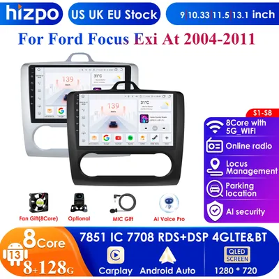 Carplay 4G WIFI 9'' 10.33'' 2din Android Car Radio Multimedia Video Player for Ford Focus Exi AT