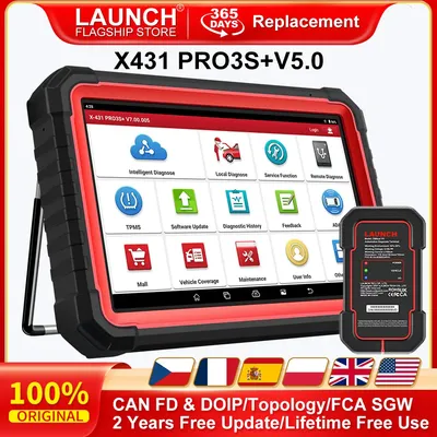 LAUNCH X431 PRO3S+ V5.0 Full Systems Car OBD2 Scanner ECU Coding Active Test ADAS Calibration Immo