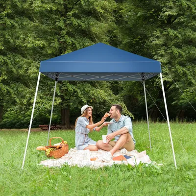 2.4 x 2.4m Portable Home Use Waterproof Folding Tent Blue