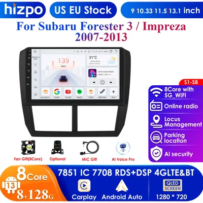 Android 13 Carplay Car Radio For Subaru Forester 3 SH 2007-2013 For Impreza GH GE 2 Din Multimedia