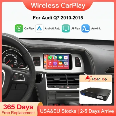 Road Top Wireless CarPlay Android Auto for Audi Q7 2010-2015 with MMI 3G Support Mirrorlink Airplay