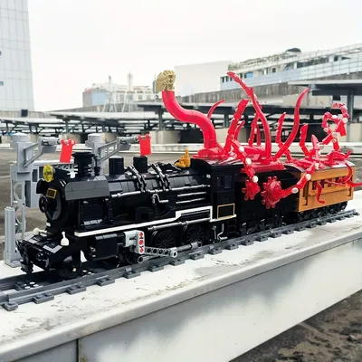 Unlimited Train Building Blocks Model Bricks 2 forms can be switched Desktop Decoration Assembly Set