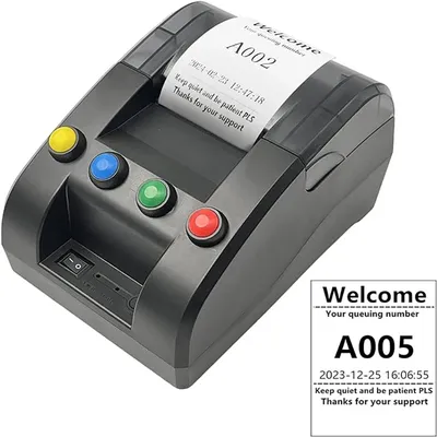 Take a Number Printer Ticket Thermal Printer Ticket Machine with 57mm Receipt Ticket Roll for