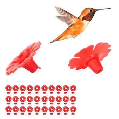 30 Set Hummingbird Feeder Flowers Hanging Bird Feeding Ports Replacement Parts Garden Supplies