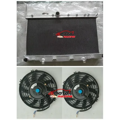 Car Intercooler Aluminum Cooling Radiator +Fans For SUBARU IMPREZA WRX GDA/GGA STI GDB/GGB EJ20 2002