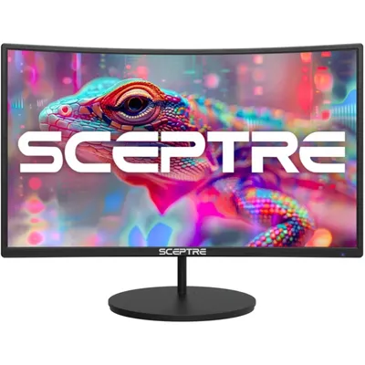 Curved 27" FHD 1080p 75Hz LED Monitor HDMI VGA Build-In Speakers, EDGE-LESS Metal Black 2019