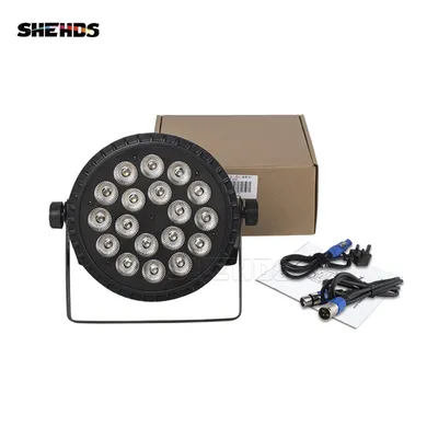 Aluminum Alloy LED Par 18x18W RGBWA+UV 6in1 LED Par Can Sound Action Flat Par Light DMX Stage Lights