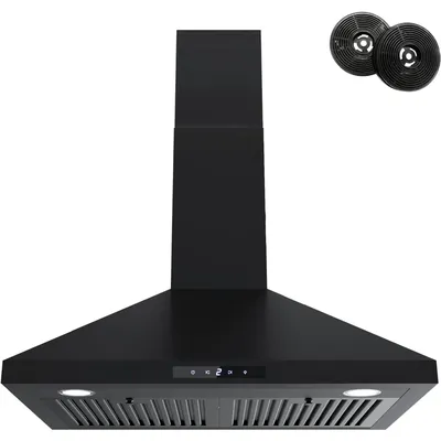 Convertible Wall Mount Range Hood with Brushless Motor,450 CFM,9 Speed Fan,Soft Touch Controls,