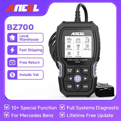 ANCEL BZ700 OBD2 Scanner for Mercedes for Benz Sprinter Smart All System Scan Tool ABS SRS SAS Oil