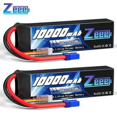 2pcs Zeee 3S 10000mAh Lipo Battery 11.1V 120C Softcase with EC5 Plug for RC Car Tank Trucky Train RC