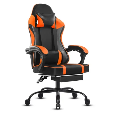 Gaming Chair, Computer Chair with Wheels, Adjustable Height Pu Leather Gamer Chair Office Desk Chair