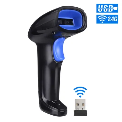 2.4G Wireless Barcode Scanner & USB Wired Barcode Scanner Automatic Handheld 1D Bar Code Scanner