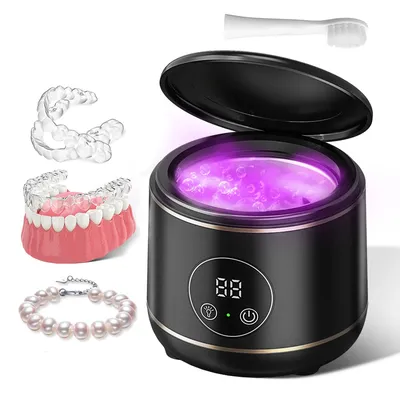 uv ultrasonic holder cleaner black machine ultrasonic uv denture cleaner black