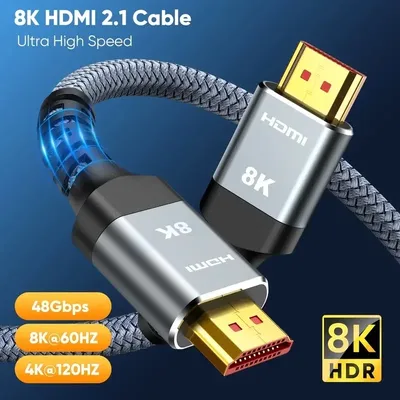 MIZIQIER 8K HDMI 2.1 Cable High Speed 48Gbps HDMI Braided Cord-8K60Hz 4K120Hz Compatible for