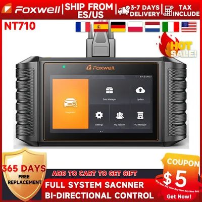 FOXWELL NT710 Car OBD2 Scanner All System Bidirectional Key Coding ABS Scan Tool ECU Coding Oil