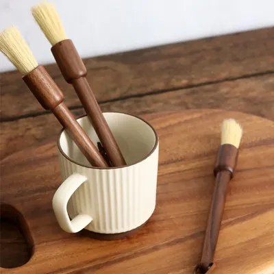 Coffee Grinder Cleaning Brush Retro Barista Cleaning Tools For Home Kitchen Solid Wood Brush Coffee