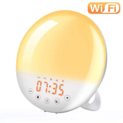 Wifi Voice Control Smart Wake-up Light Alarm Clock Sunrise Natural Wake-up Light Sleep Atmosphere