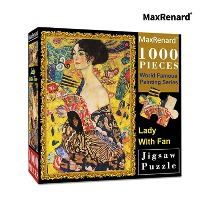 MaxRenard Puzzle 1000 Pieces for Adult Puzzle Jigsaw Lady with Fan 49*68cm Assembling Paper Art