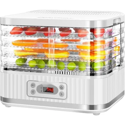 Electric 5 Trays Food Dehydrator Machine, 400W Hydrator Machine with 72H Digital Timer and