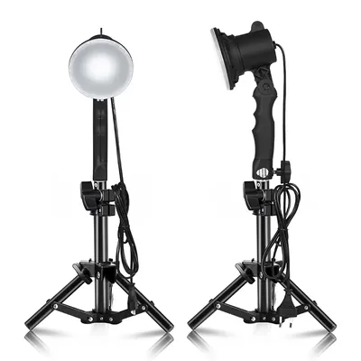 12W Table Lighting Box Photography LED Lamp Light Bulb Handle With 2pcs 37CM Light Tripod Stand For