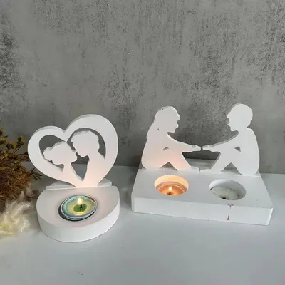 Candle Holder Silicone Mold Silicone Valentine's Day Candle Holder Molds Cute Casting Molds For Home